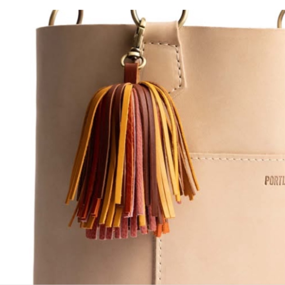 PORTLAND Multicolor Leather Tassel Key & Card Holder Charm
